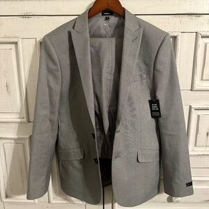 Extra Slim Gray Wool-Blend Modern Tech Suit